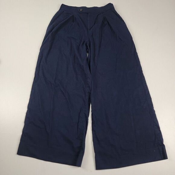 Banana Republic Women's Navy Wide Leg Pants Size 4 Petite Business Casual Boho - Picture 1 of 11